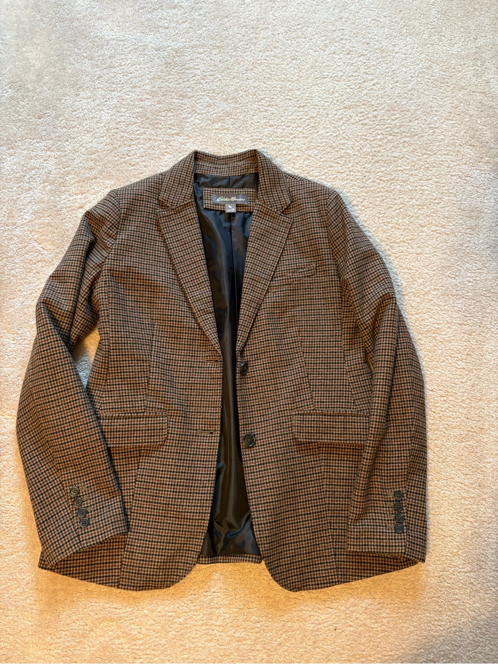Eddie Bauer Brown and Black Houndstooth Women's Blazer